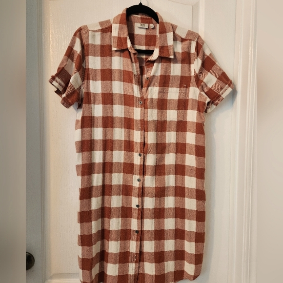 TrueCraft women Rust/Cream Buffalo Plaid Size Large - Picture 1 of 7